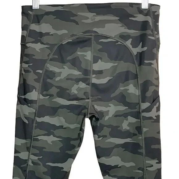 Athleta Ultimate 7/8 Tights High Waist Camo Leggings Stash Pockets Size M - Picture 6 of 10